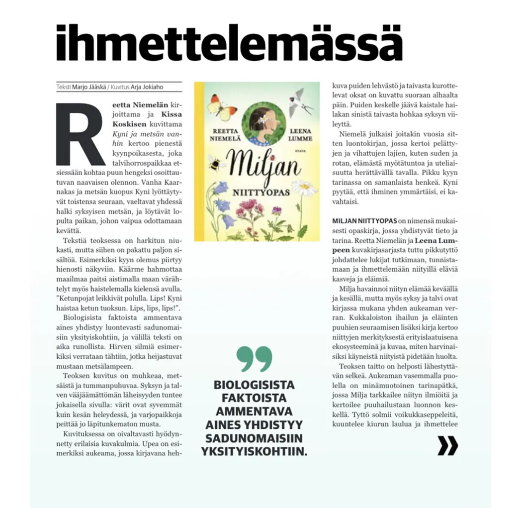 Ihmettelemässä, Lehtijuttu, 2024